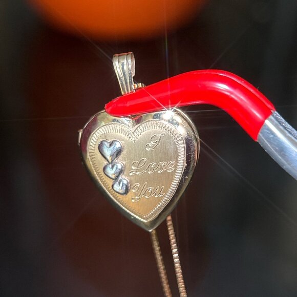 14K Gold Chain with Gold Filled Locket Necklace - Picture 5 of 6